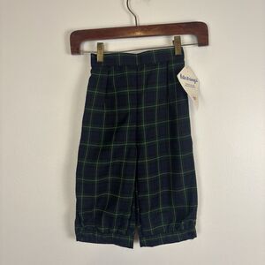 VTG Kitestrings Boys 6 Green Navy Blue Yellow Black Tartan Plaid Pants Knickers